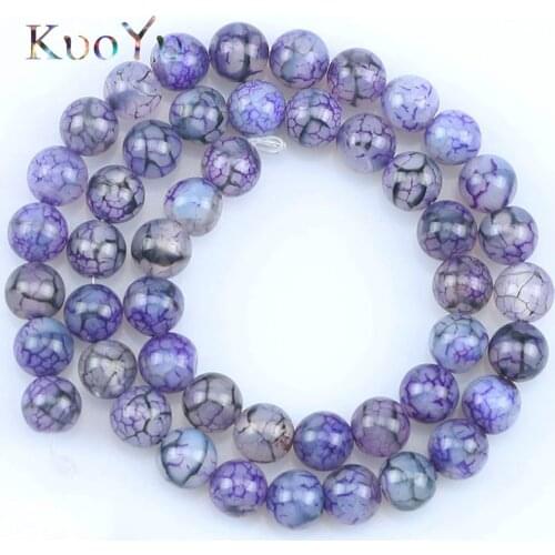 Natural Stone Purple Cracked Dream Fire Dragon Veins Agates Beads Loose Spacer Beads For Jewelry Making Diy Bracelet 6/8/10mm