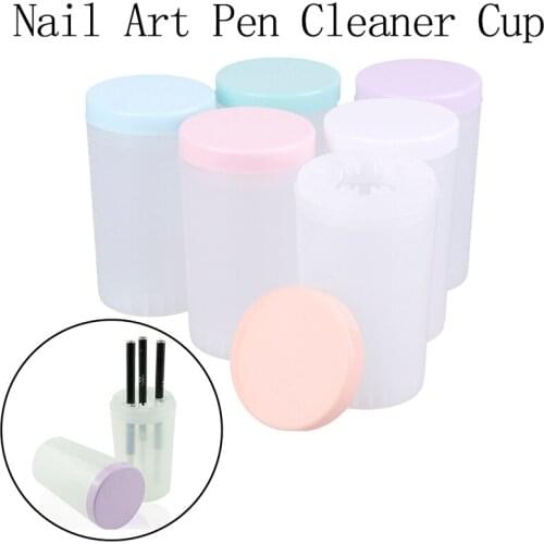 Professional Handy Holder Acrylic Pen Cleaner Cup Nails Candy Color Washing Water Container Cup Nail Art Brush Pot Tool