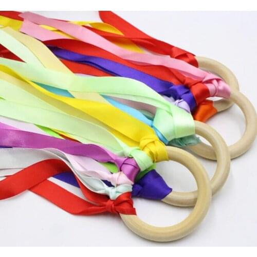 Rainbow Rainbow Ribbon Splice Colorful Dance Ribbon Art Gymnastics Ribbon Ballet Streamer Baby Toy Sports 5pcs/pack