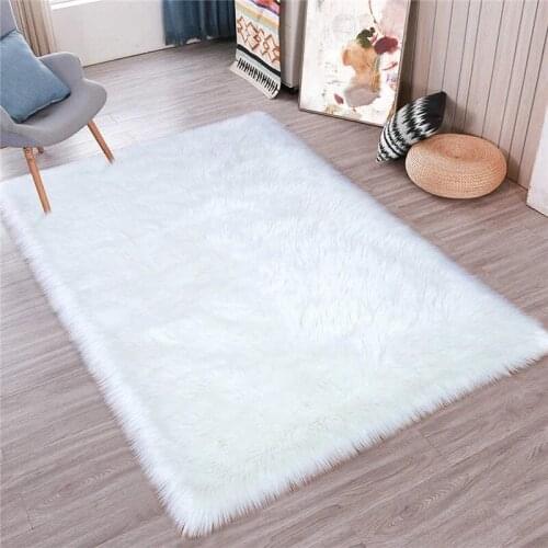 Luxury Fluffy Area Rugs Furry Rug for Bedroom Faux Fur Sheepskin Nursery Rugs Carpet for Kids Room Living Room Home Decor mat
