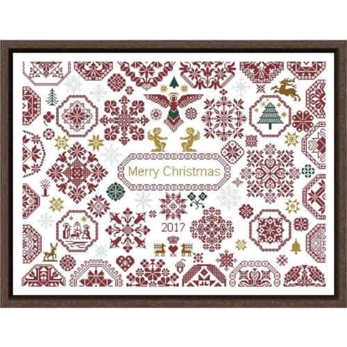 Christmas snowflake cross stitch kits plants aida fabric 18ct 14ct 11ct white canvas cotton thread embroidery kits DIY craft set