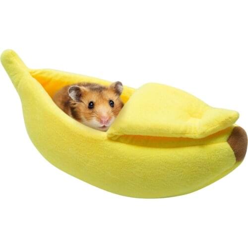 S for under 3 lbs Pet Dog Cat Banana Bed House Pet Boat Dog Cute Cat Snuggle Bed Soft Yellow Cat for Chinchilla Squirrel Pet
