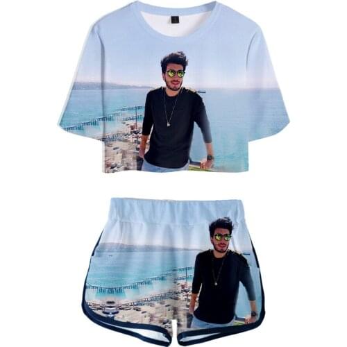 Sebastian Yatra 3D Summer unisex Sets Sexy Short Tops+shorts Elastic Waist Suit Vitality Kawaii Two Piece Sets