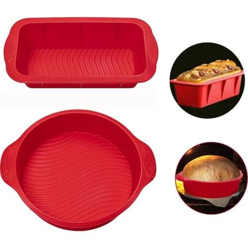 Silicone Cake Mold Non-Stick Baking Mold Rectangle Round Silicone Bread Pan Toast Mousse Cake Mould Bakeware Kitchen Pastry Tool
