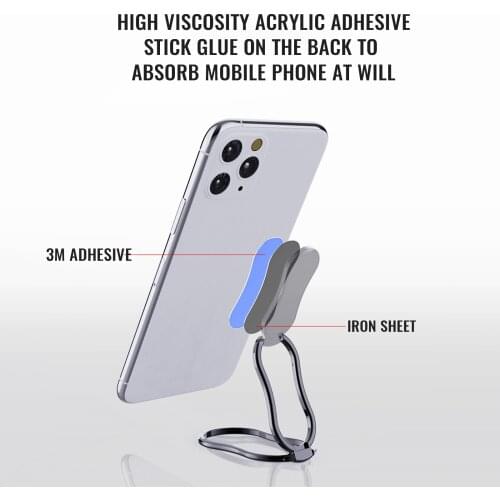 360 Rotation Foldable Mobile Phone Stand Back Ultra Thin Phone Ring Holder Multi Angle Portable For Desk Metal Finger Kickstand