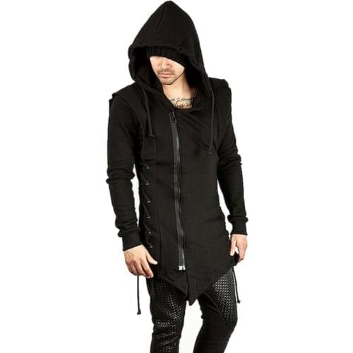 Streetwear Oversized New Men Punk Hoodies Sweatshirt Casual Solid Long Sleeve Hoodie Men Slim Fit Dark Hooded Loose Jacket Coats