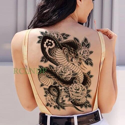 Waterproof Temporary Tattoo Sticker Koi lotus mens whole back tattoo large tatto stickers flash tatoo fake tattoos for women 19