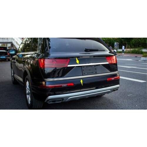 Fit For Audi Q7 2016-2019 2PCS Stainless steel Tail Rear Trunk Lid Cover Trim Car modification Auto parts