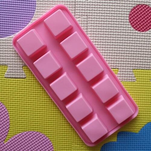 10 Holes Square Handmade Soap Silicone Mold Cake Decorating Tools Fondant Cake Chocolate Molds