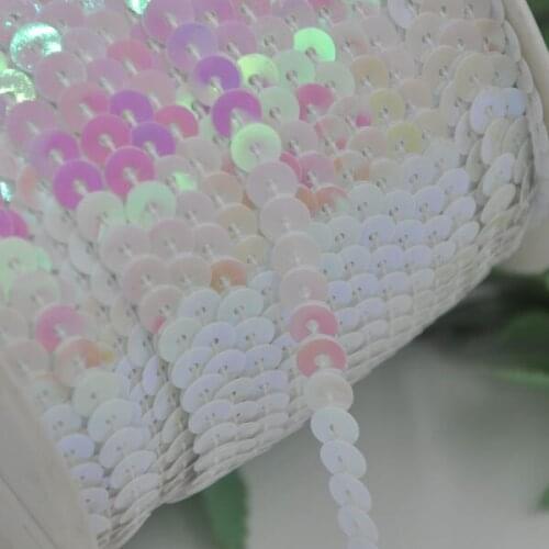 10Y White Color Sequin Ribbon Spangle Lace Sewing Decoration Wedding Embroidery Trim Diy S04