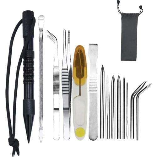 12Pcs/Set Paracord Needles Knitting Tool Aluminium Parachute Cord Paracord Stitching Needles Set Bracelets DIY Knitting Tool Kit