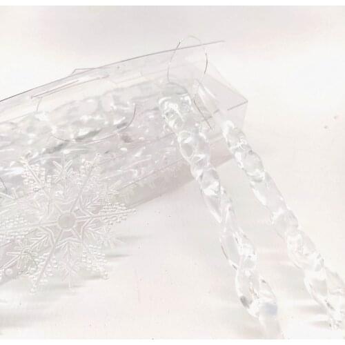 13CM Transparent Icicle and 5.5Cm Snowflake Set Plastic Christmas Tree Ornament DIY Art Party Home New Year Decoration