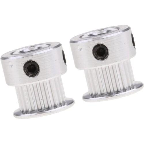 2pcs/set Timing Pulley 20 Tooth/Teeth, Printer Wheel Bore 5mm - Aluminium Gear for 3D Printers Parts