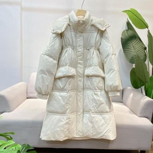 2021 Long Down Jacket Winter Women Hooded Parkas High Quality Winter Loose White Duck Down Female Thick Warm Down Coat
