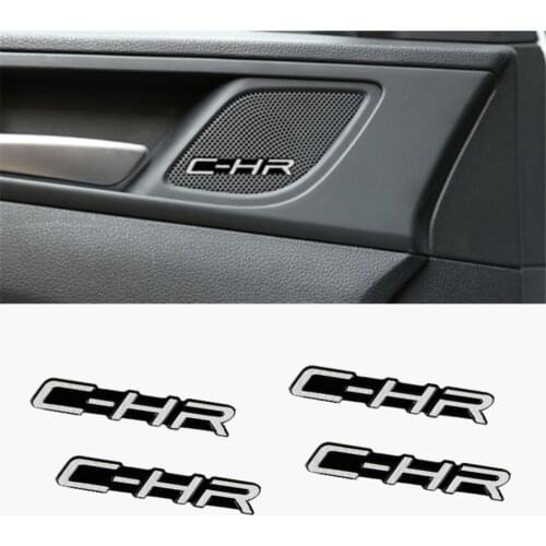 4pcs car audio decorate 3D Aluminum Badge Emblem Sticker For Toyota CHR C-HR 2017 2018 Accessories Car Styling