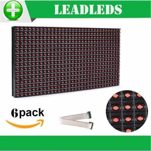 6PCS 320*160mm 32*16pixels P10 Outdoor waterproof Red led module for single red color P10 led message display module