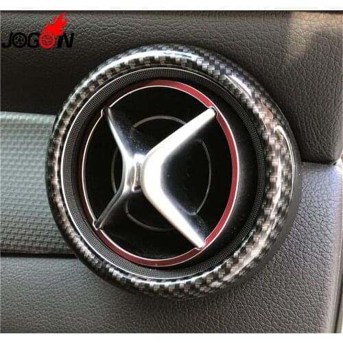 ABS Front Air Vent Outlet Ring Trim For BENZ CLA GLA A B C117 W176 W246 X156 2014-2017 Carbon Fiber Look