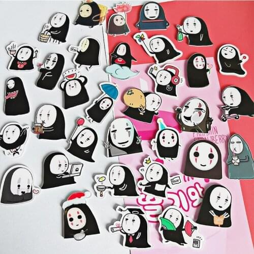 Anime Decor Cute Cartoon No Face Man Badge Acrylic Pins Kawayi Women Clothes Brooch Pins Icons on The Backpack Decor Kids Gift