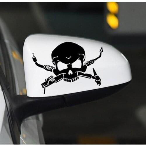 Car Stickers Skulls Gun Funny Creative Decoration For Trunk Windshield Auto Tuning Styling Vinyls D30