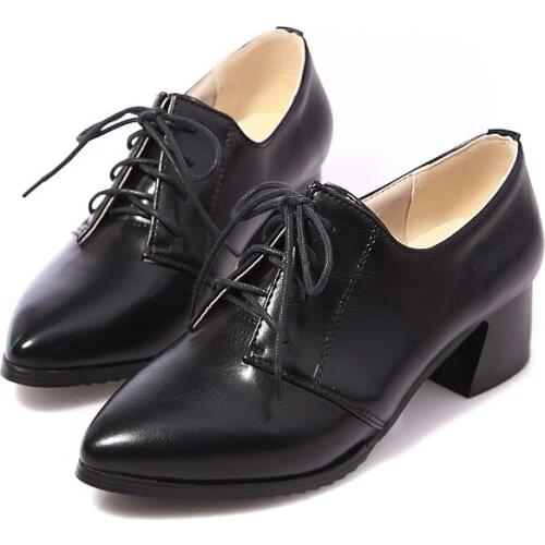 Big SizeFashion pointed lace up single shoes ladies high heels women shoes woman pumps