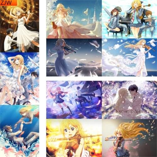 DIY 5D Diamond Painting House Diamond Embroidery Your Lie In April Posters Full Square/Round Mosaic Cross Stitch Kits