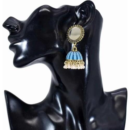 Indian Vintage color Tassel Statement Long Drop Crystal Earrings for Women Gypsy Bohemian Thailand Nepal oxidized jewellery