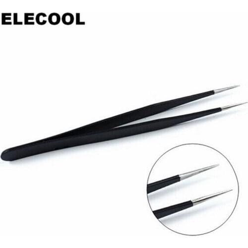 1PC Straight Black Color Nail Art Acrylic Gel Picking Tool Rhinestone Gem Decoration Sticker Eyelash Tweezers Nail Art Accessori