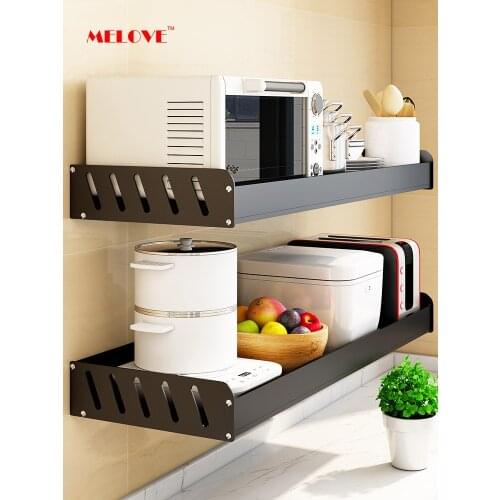 Kitchen Seasoning Rack Wall-mounted Multifunctional Shelf Space Aluminum Widened Kitchen Organizer Corner Shelf Free Perforation