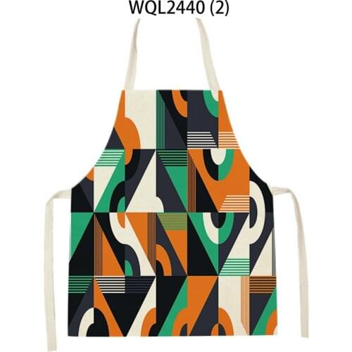 Color Geometric Figure Kitchen Apron Woman Bib Home Adult Bib 68*55 Triangle Square Dirt Resistant Easy To Clean Stain Resistant