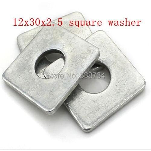 M12*30*2.5 steel zinc plated square washer 10pcs
