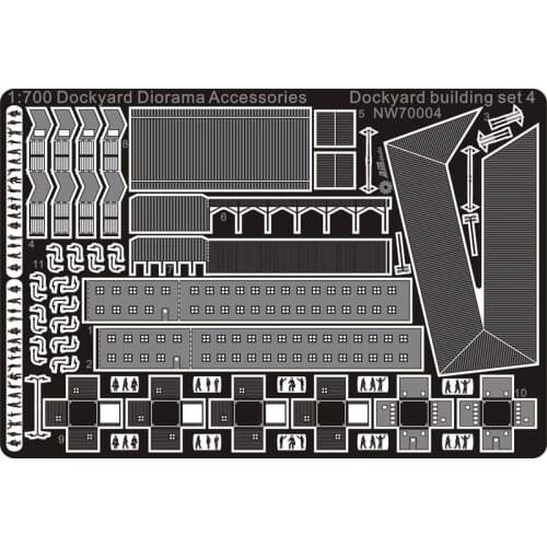AM-WORKS NW70004 1/700 Dockyard Diorama Accessories - Dockyard building set 4 - Upgrade Detail Set