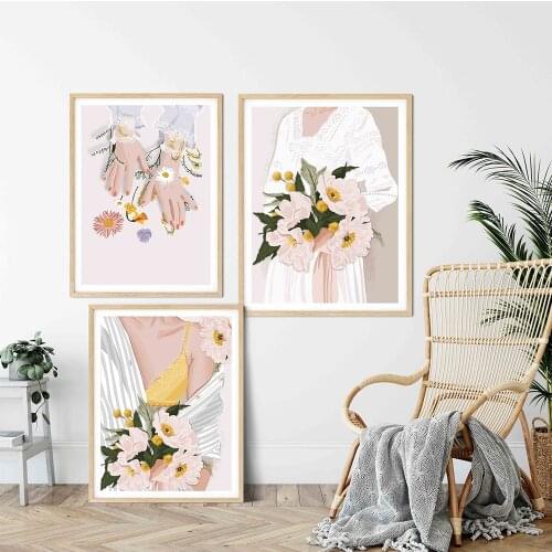 Wall Art Modern Woman Canvas Painting Nude Relax Illustration Poster For Living Room Decor Abstract Art Prints Divine Feminine