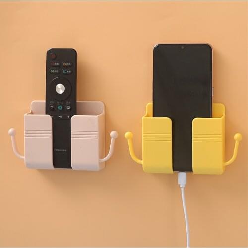 Wall Mounted Organizer Storage Box Multifunction Stand For Home Remote Control Mounted Mobile Phone Plug Wall Holder with Hook