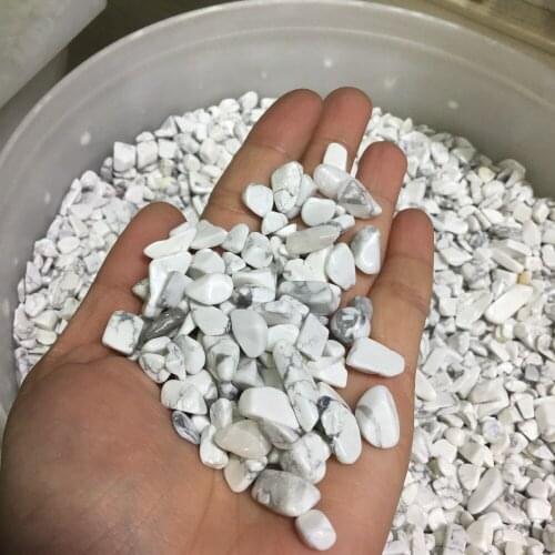 Natural white turquoise gravel stones Polished howlite stones