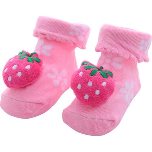 Floor Socks Cartoon Doll Decoration Anti-skid Cotton Baby Unisex Slip Sock Stripes Pattern Sweat Absorption Infants Accessories