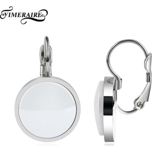 New Fashion White Cramic Round Women Earrings With Smooth Elegant Earrings Silver Circle Shape For Women Healthy Material