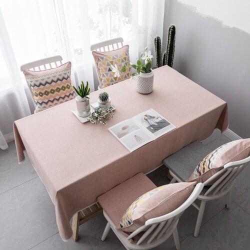 Solid Color Fabric Restaurant Tablecloth Square Coffee Table Cloth TV Dust Cover Towel Dining Table Cloth Tischdecke Mantel