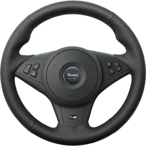 Braid on Steering Wheel Cover for BMW E60 530d 545i 550i E61 Touring 2005-2009 E63 E64 630i 645Ci Tampa do volante do carro