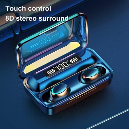 Oringinal F9-V5.0 Bluetooth 5.0 Earphones TWS Fingerprint Touch Headset HiFI Stereo In-ear Earbuds Wireless Headphones for sport