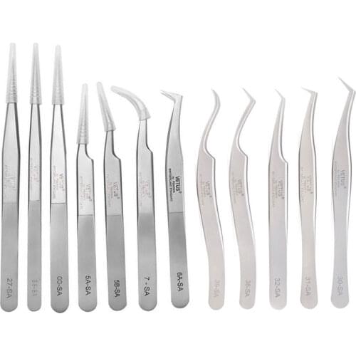 Vetus SA Fan Eyelash Tweezers Profissional For 3D/6D Volumn Eyelash Extension Anti-static Lashes Tweezers Makeup Tools