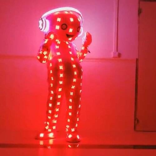 Colorful RGB light LED costumes big head doll ballroom dance show dj dicso partycatwalk stage wears singer stage clothing