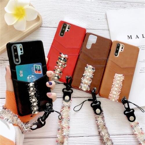 Wrist Strap Mate 20 Lite Case For Huawei P30 Lite Case Card Slot P30 Pro Cover Mate 20 Pro Funda For Huawei P20 P30 Lite Funda