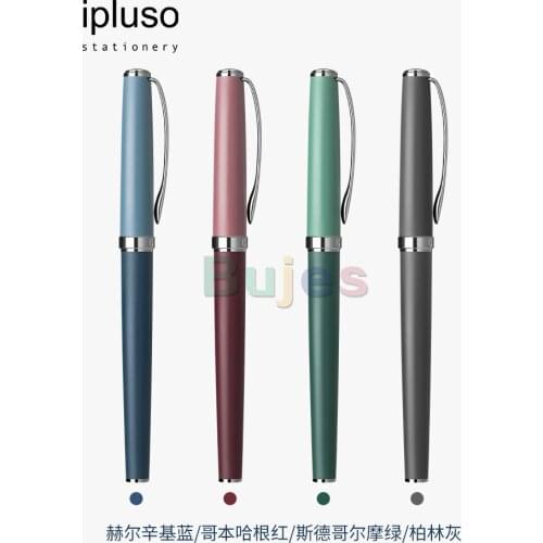 Ipluso Fountain Pen F EF Hooded Nib Smooth Writing Exchangeable Ink Cartridge Classic Colorful Gift Set Package School Supplies