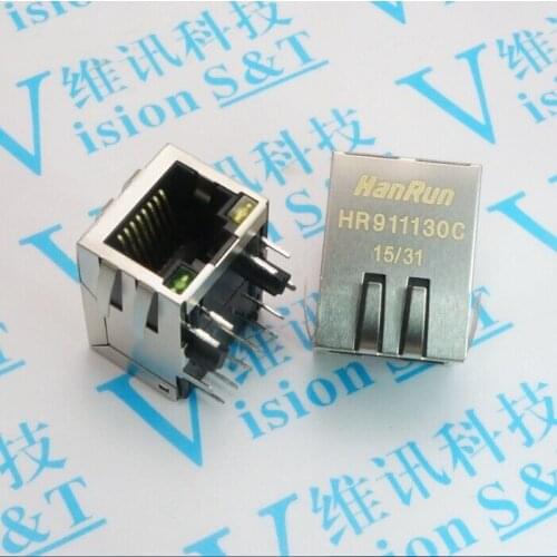 Network socket HR 911130C RJ45 21MM Bring Lamp Bring Shrapnel Gigabit Net Export Network Transformer Horizontal