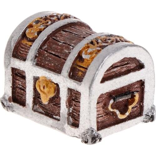 Treasure Chest Box Antique Creative Fish Tank Aquarium Decoration Landscape Pirate Gold Coins Home Ornaments Resin Crafts