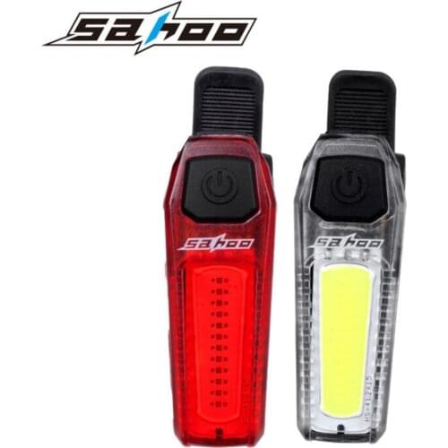SAHOO Bicycle Back Light COB LED Cycling Rear Light USB Charger Bike Tail Lamp Waterproof Bicycle Rear Light Safety Warning