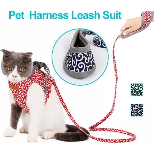 Cat Dog Harness Vest Collar Outdoor Walking Lead Leash Set For Puppy Dogs Collar Japanese Style Running Dogs Harness Leash Suit