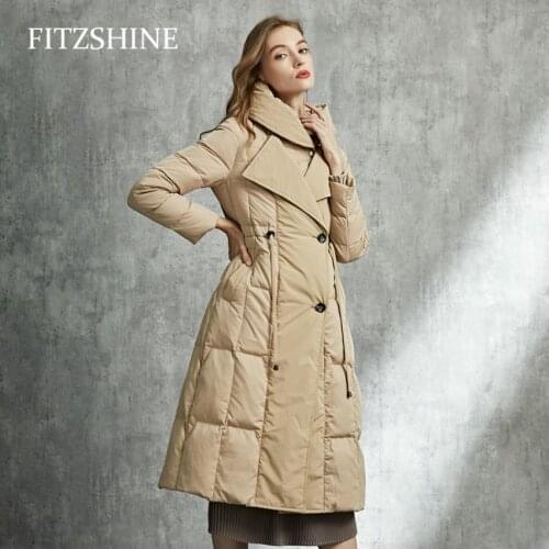 Winter Over The Knee Long Fake Two Pieces White Goose Down Coats Female Was Thin Fluffy Warm Coats Hooded Parkas F2608