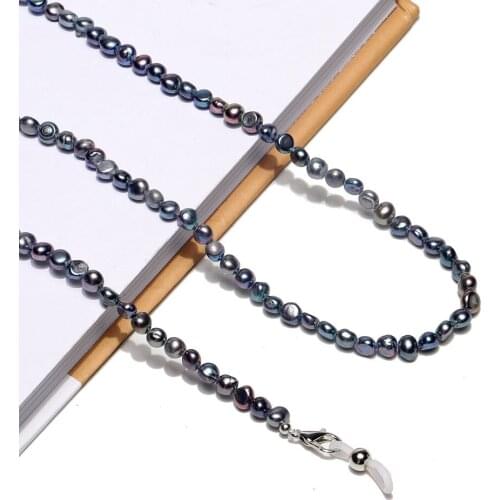 Natural Black Pearl Beaded Glasses Strap Face Mask Lanyard Sunglasses Chain Necklace Spectacle Rope