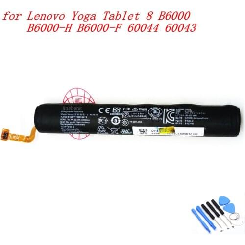 100% NEW Original L13D2E31/C2E31 6000mAh battery for Lenovo Yoga Tablet 8 B6000 B6000-H B6000-F 60044 60043 Tablet PC